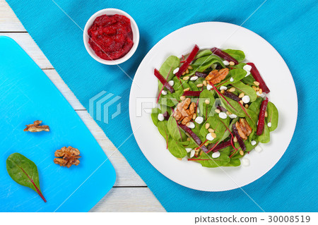 chard, cottage, beetroot and nuts salad chard, cottage, beetroot and nuts salad 30008519