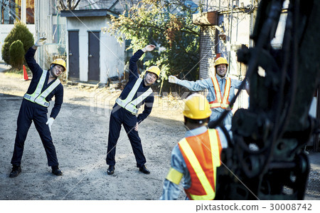 Construction site morning gym worker 30008742