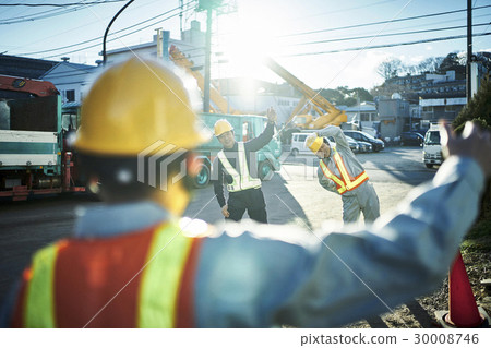 Construction site morning gym worker 30008746