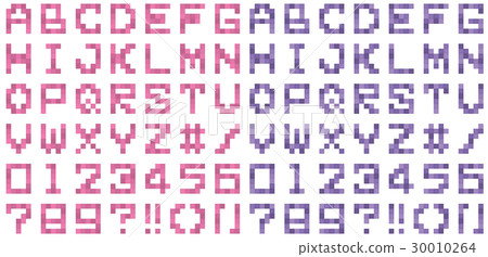 Dot picture font (pink and purple) 30010264
