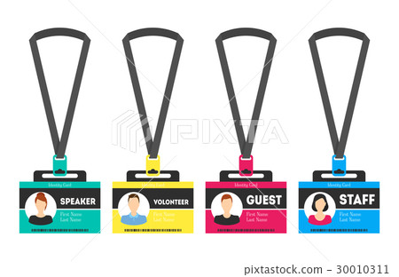Id Card Template Plastic Badge. Vector 30010311