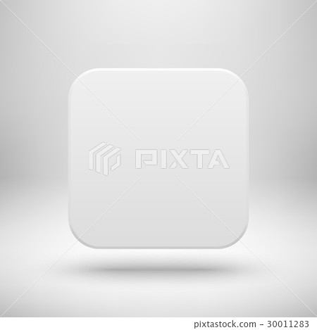 White Blank App Icon Button Template - Stock Illustration [30011283 ...