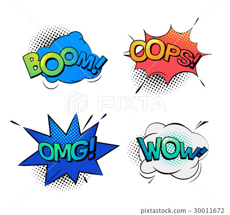 Bubble speeches for wow and omg, oops and boom 30011672