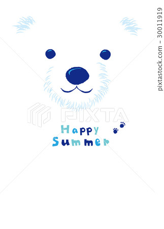 White bears hot summer illustration 30011919