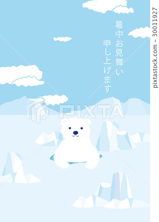 White bears hot summer illustration 30011927