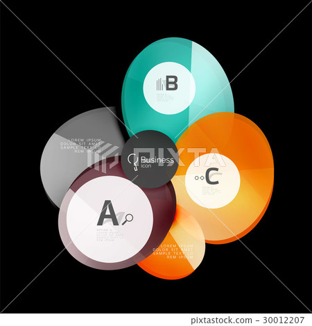 Glossy glass circle banner design template 30012207