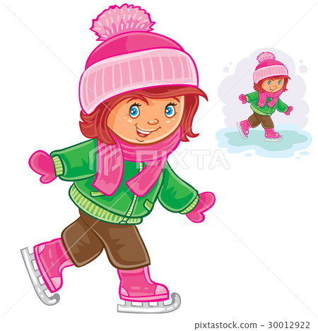 Small girl ice skating 30012922