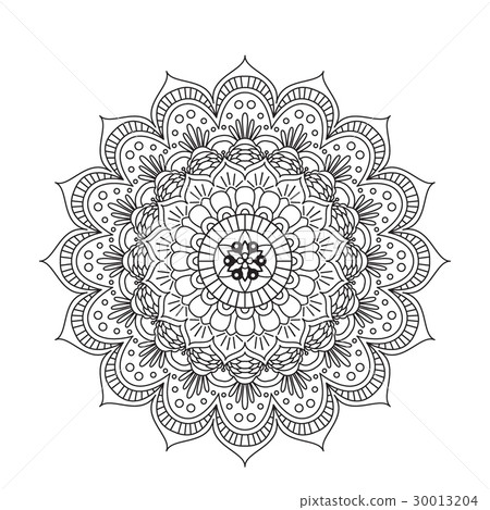 Coloring Book Mandala. Circle lace ornament, round 30013204