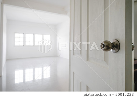Close-up opened door with empty white room space Close-up opened door with empty white room space 30013228