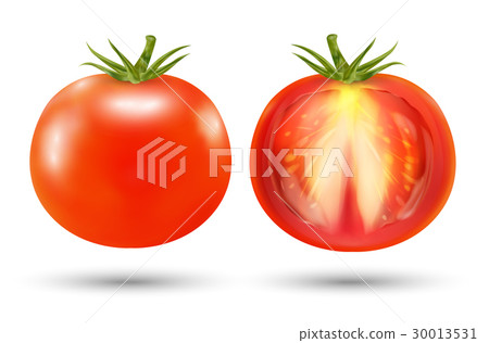 a real red tomato on a white background 30013531