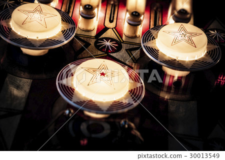 Detail of vintage pinball table "Spirit of '76" Detail of vintage pinball table "Spirit of '76" 30013549