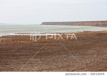 Landscape with shore of salt lake 30014044