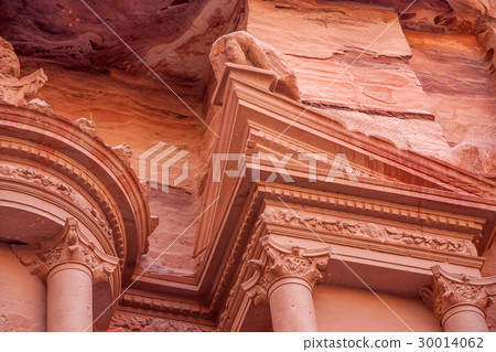 Famous tomb Al-Khazneh or Treasury in Petra Famous tomb Al-Khazneh or Treasury in Petra 30014062