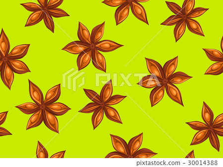 Seamless pattern with anise stars. Decorative Seamless pattern with anise stars. Decorative 30014388