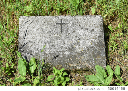 Old tombstone in the public cemetery 30016466