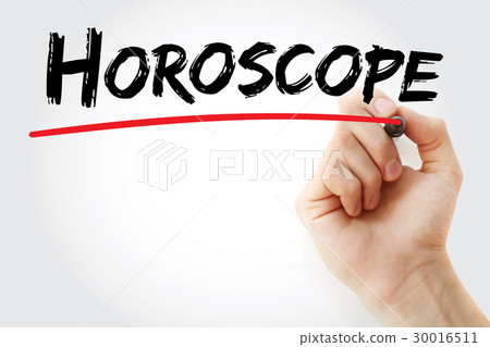 Hand writing Horoscope with marker 30016511