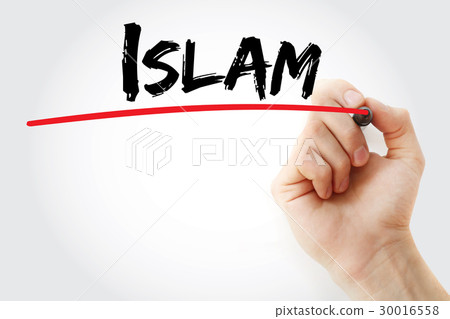 Hand writing Islam with marker Hand writing Islam with marker 30016558