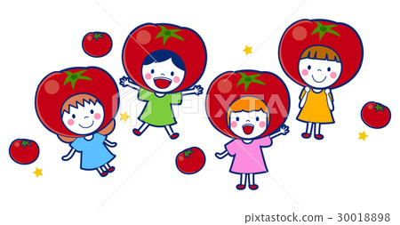 蕃茄的女孩例證 30018898