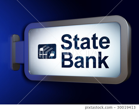 Banking concept: State Bank and Credit Card on Banking concept: State Bank and Credit Card on 30019413