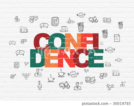 Business concept: Confidence on wall background Business concept: Confidence on wall background 30019785