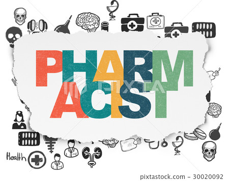 Health concept: Pharmacist on Torn Paper Health concept: Pharmacist on Torn Paper 30020092