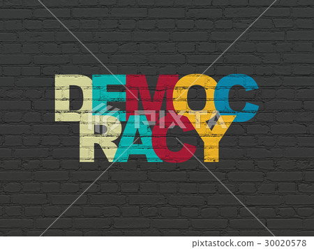 Political concept: Democracy on wall background 30020578