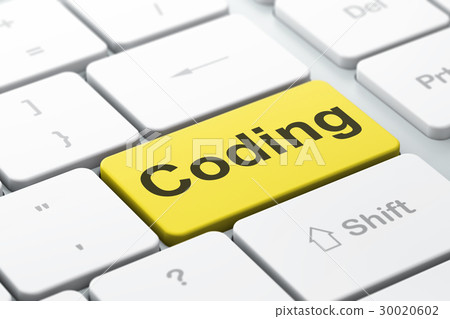 Software concept: Coding on computer keyboard 30020602