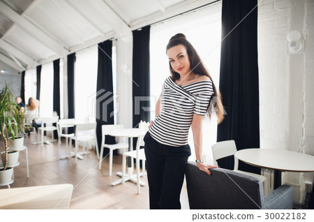 Sexy beautiful woman wearing stylish striped Sexy beautiful woman wearing stylish striped 30022182