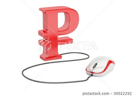 Ruble symbol with computer mouse 30022292