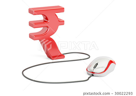 Rupee symbol with computer mouse 30022293