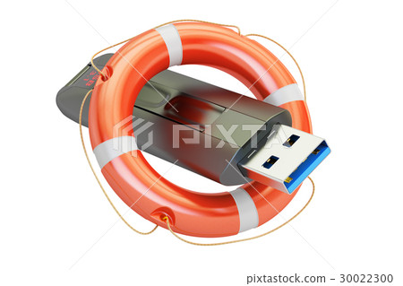 USB flash drive with lifebuoy, safety concept 30022300