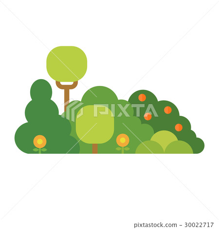 Cartoon bush element vector. Flat style vector 30022717