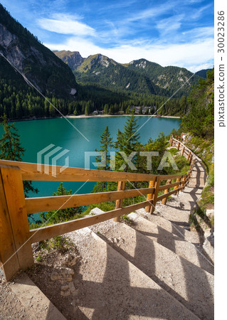 Walk around the lake Braies lake 30023286