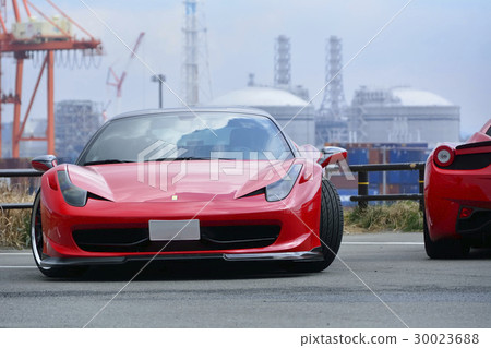 Red luxury sports car 30023688