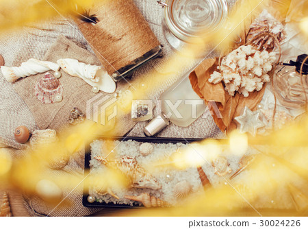 a lot of sea theme in mess like shells, candles a lot of sea theme in mess like shells, candles 30024226