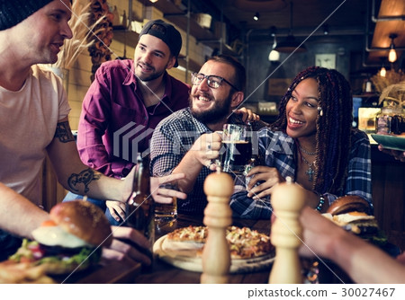 Diverse People Hang Out Pub Friendship 30027467