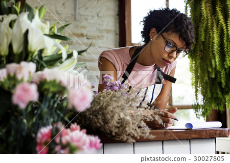 Business of flower shop with woman owner Business of flower shop with woman owner 30027805