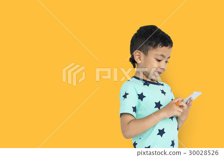 Little Boy Holding Phone Concept 30028526
