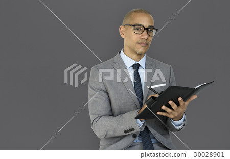 African Descent Business Man Notebook Concept 30028901