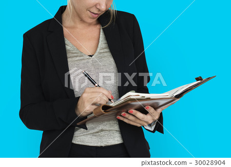 Businesswoman Document Working Portrait Concept 30028904