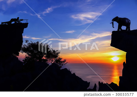 Men shooting elephants 30033577