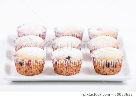 fresh homemade Muffin on white background fresh homemade Muffin on white background 30033632