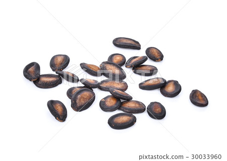 dried watermelon seeds isolated on white  30033960