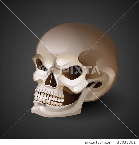 Graphic skull with fearful smile 30035391
