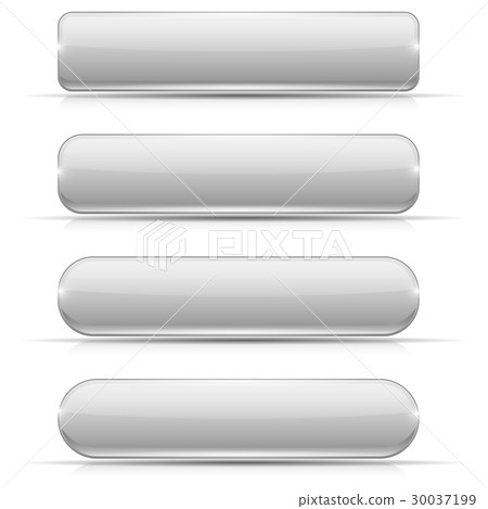 White glass buttons. Rectangle and oval web icons 30037199