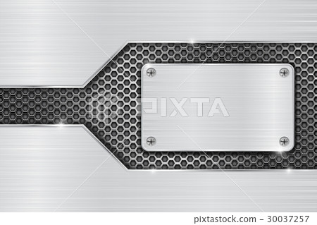 Metal brushed background with iron perforated Metal brushed background with iron perforated 30037257