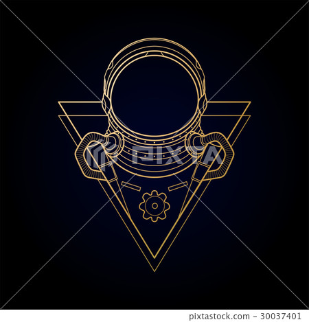 Graphic austronaut in triangle 30037401