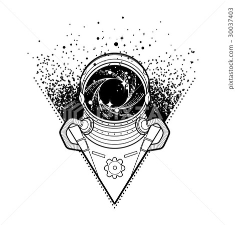 Graphic austronaut in triangle 30037403