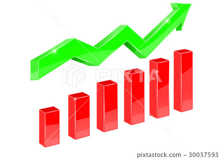 Financial chart. Green indication arrow up Financial chart. Green indication arrow up 30037593