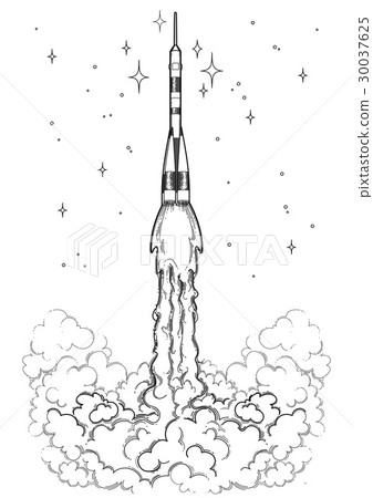 Graphic launching rocket 30037625